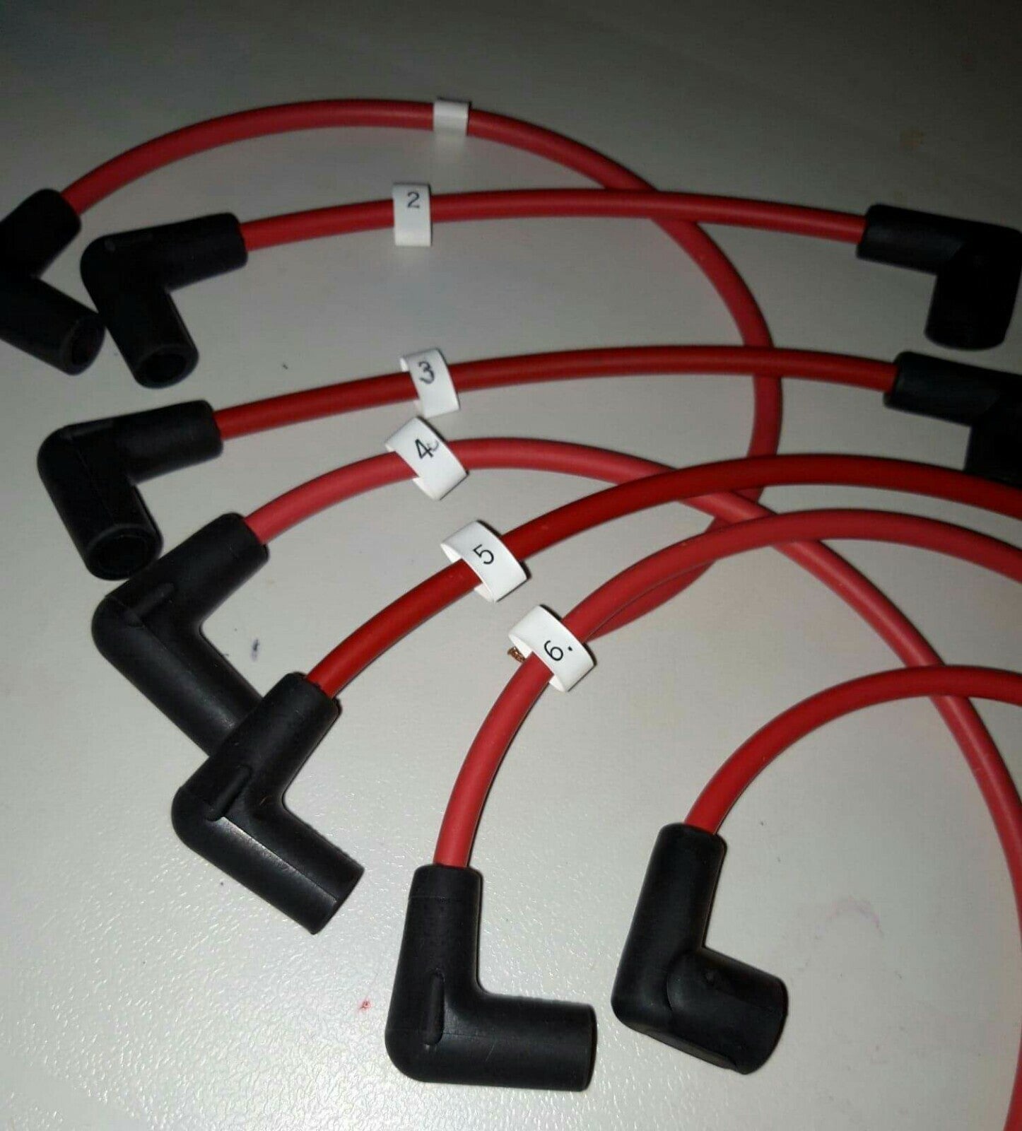 Ignition Lead Sets - Austin/ Morris 2200 Red Copper Core HT Leads - Vroom Classics
