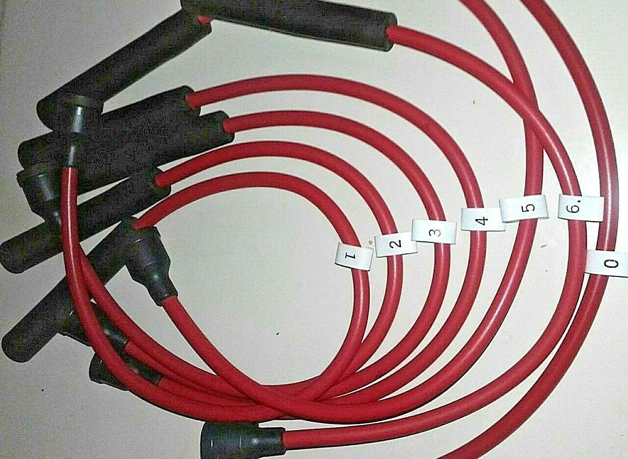 Ignition Lead Sets - Bedford Tj Type Red Copper HT Leads - Vroom Classics