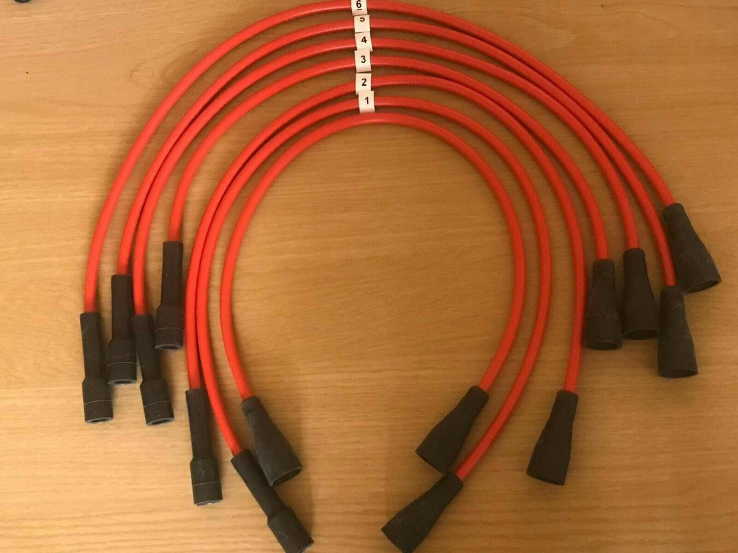 Ignition Lead Sets - Ferrari Dino 2.0/2.4 V6 Red Copper Core HT Leads - Vroom Classics