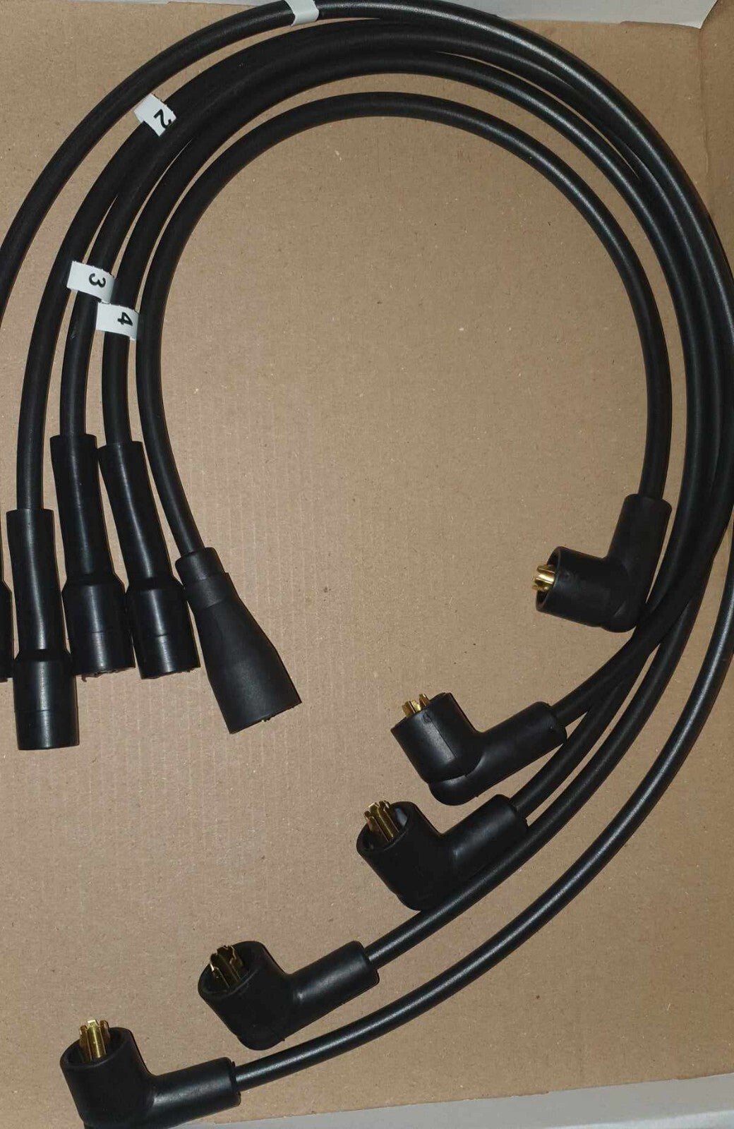 Ignition Lead Sets - Ford Capri V4 Black Copper HT Leads - Vroom Classics