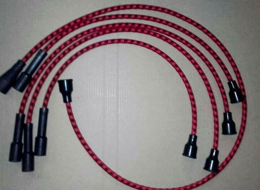 Ignition Lead Sets - Ford Consul Mk 2 375 Braided Copper Core HT Leads - Vroom Classics