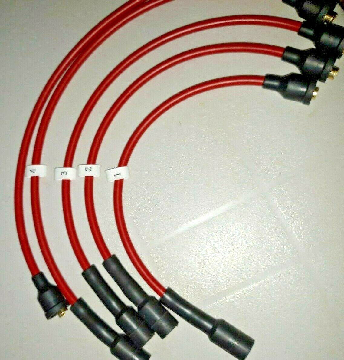 Ignition Lead Sets - Ford Cortina Mk1 Red 7mm Copper Core HT Leads - Vroom Classics