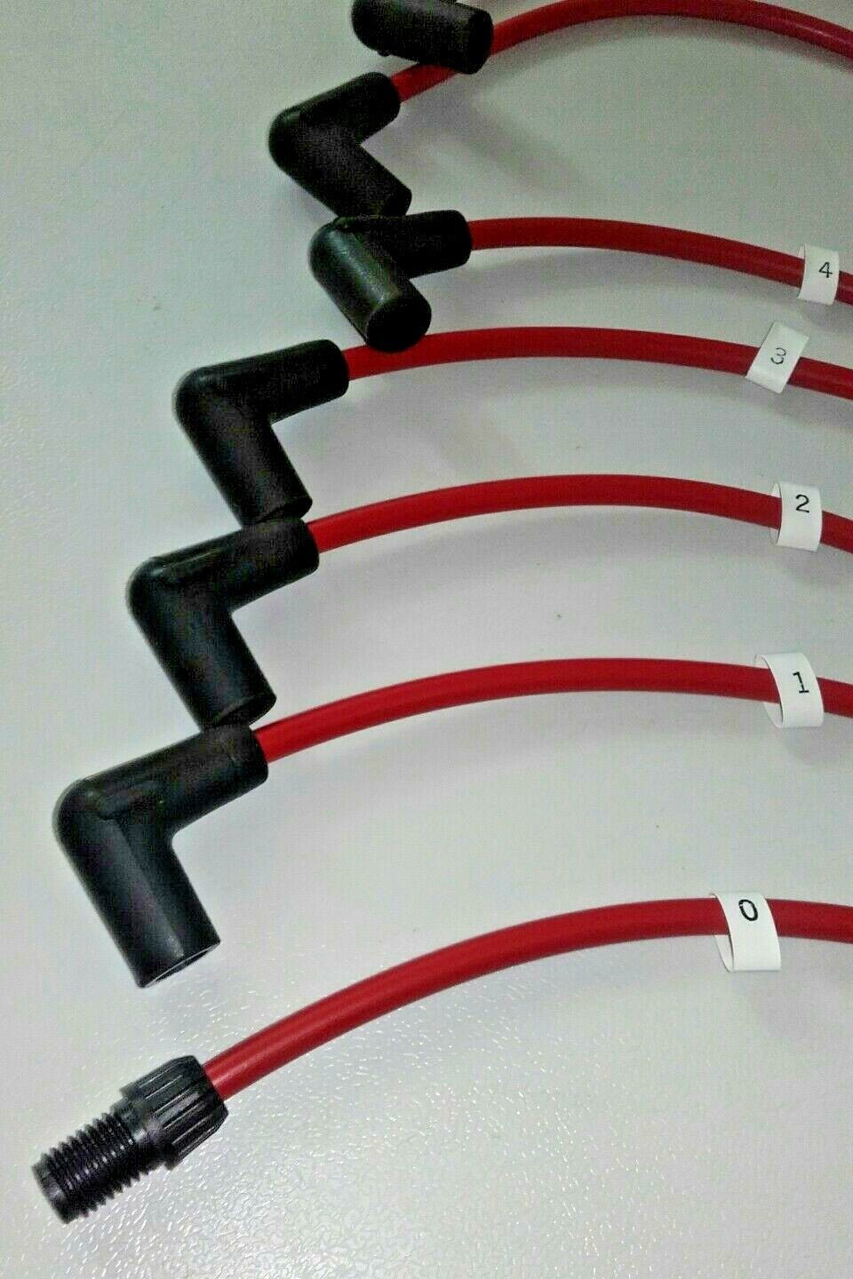 Ignition Lead Sets - Jaguar Mk Ix Red Copper HT Leads Acorn Connectors Only - Vroom Classics