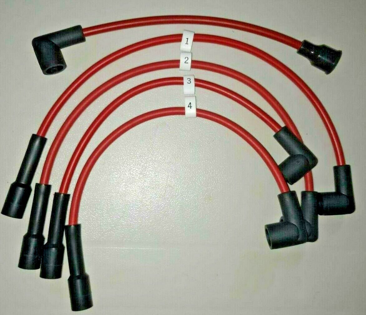 Ignition Lead Sets - Lancia Delta 1979 - 83 Red 7mm Copper Core HT Leads - Vroom Classics