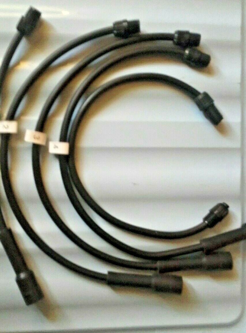 Ignition Lead Sets - Land Rover 4 Cylinder Black Copper Leads Acorn Connectors Only - Vroom Classics