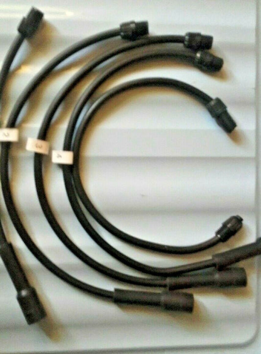 Ignition Lead Sets - Land Rover 4 Cylinder Black Copper Leads Acorn Connectors Only - Vroom Classics
