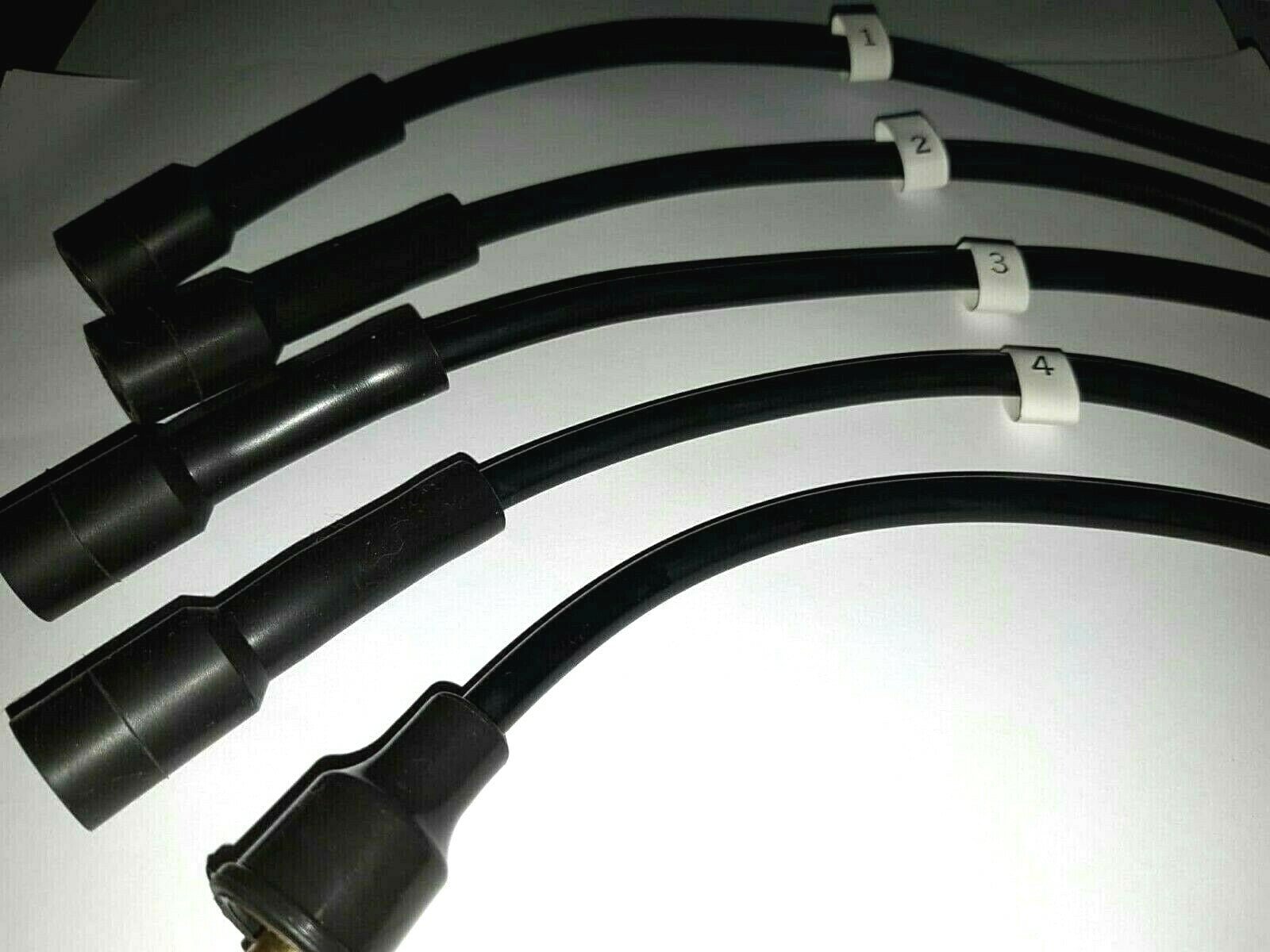 Ignition Lead Sets - Lotus Seven Series 1 Ford Sidevalve Black Copper HT Leads - Vroom Classics