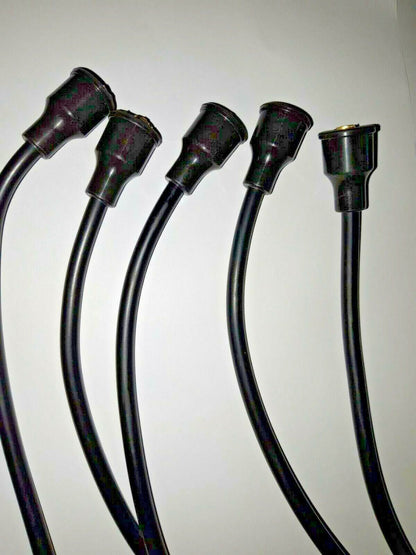 Ignition Lead Sets - Lotus Seven Series 1 Ford Sidevalve Black Copper HT Leads - Vroom Classics