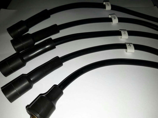 Ignition Lead Sets - Vauxhall Viva Hb Hc OHVblack Copper HT Leads - Vroom Classics