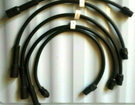 Ignition Lead Sets - Wolseley 12/48 Black Copper Core HT Leads - Vroom Classics