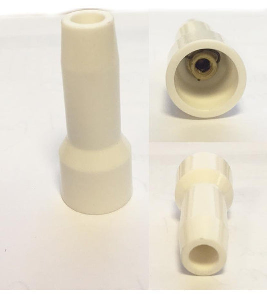 Industrial Straight Spark Plug Cap Glazed Ceramic (Threaded post connector) - Vroom Classics