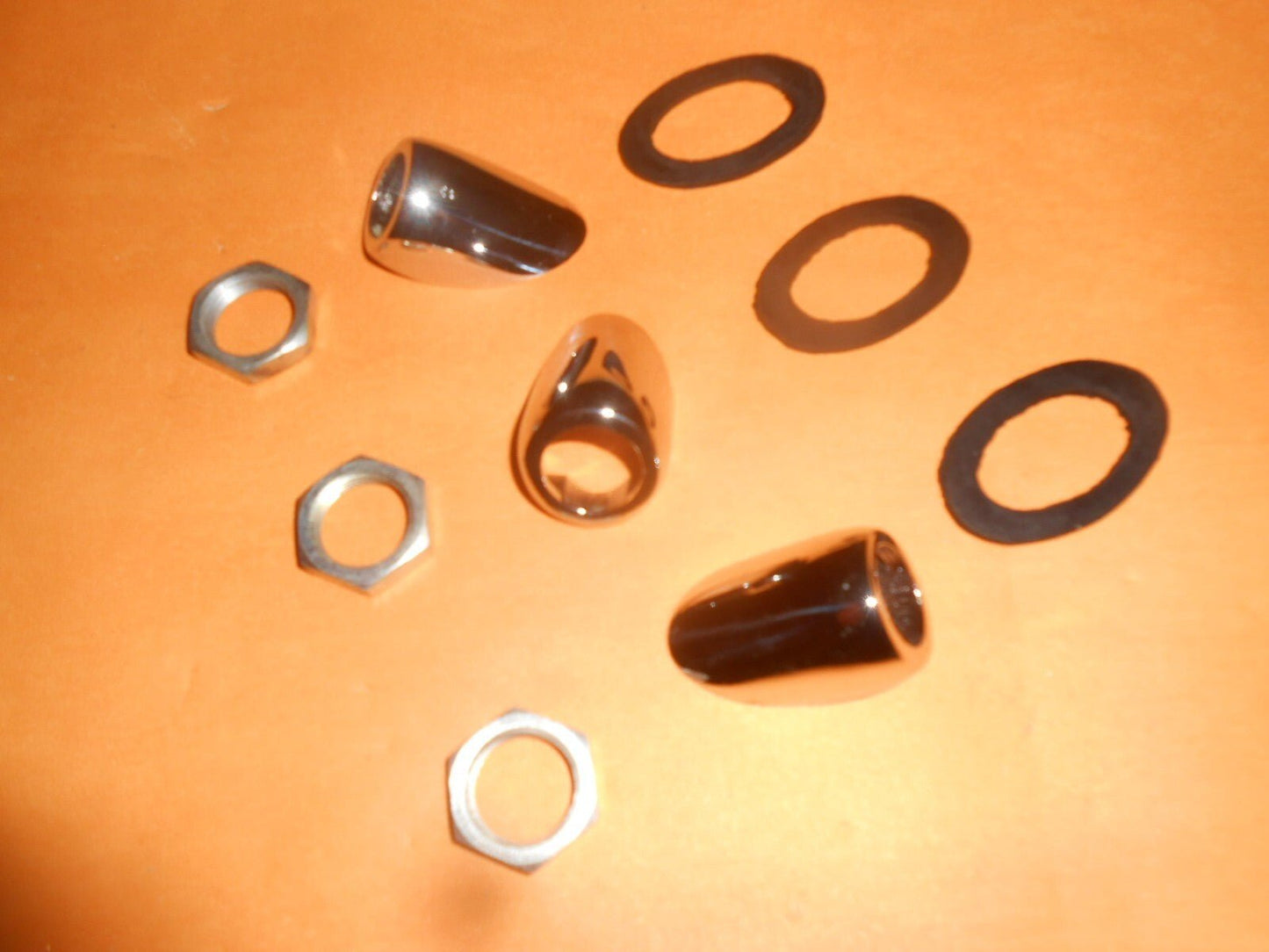 JAGUAR E - TYPE 1961 - 1975 WINDSCREEN WIPER CHROME BEZEL MOUNTING KITS x 3 - Vroom Classics
