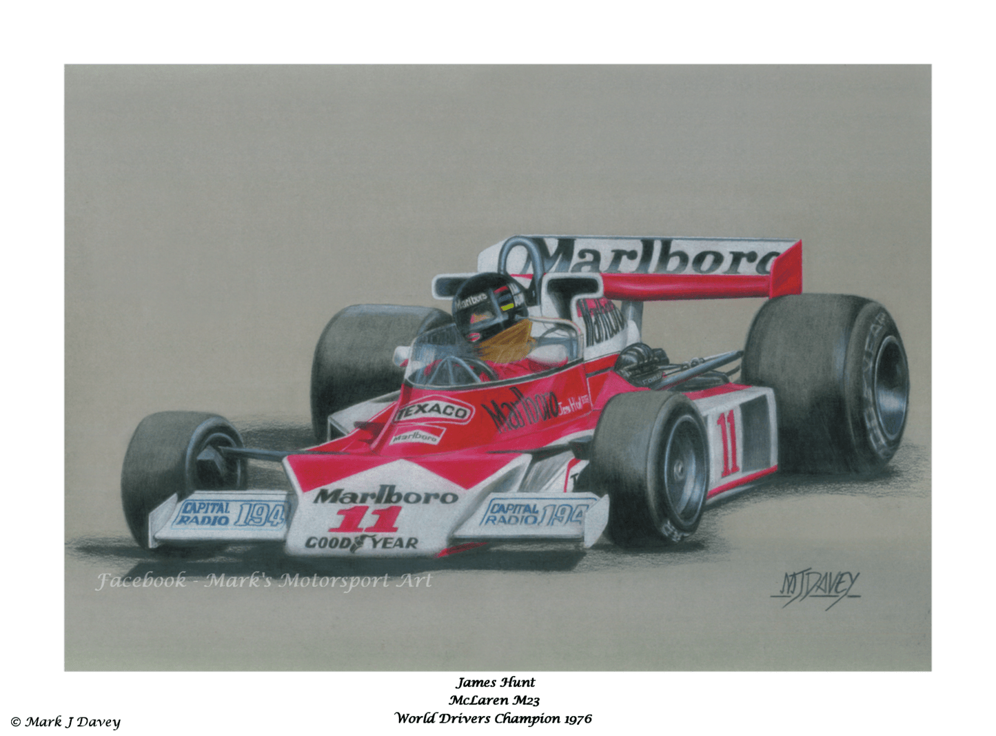 James Hunt in the 1976 McLaren M23 - Limited Edition Giclee Print - Vroom Classics