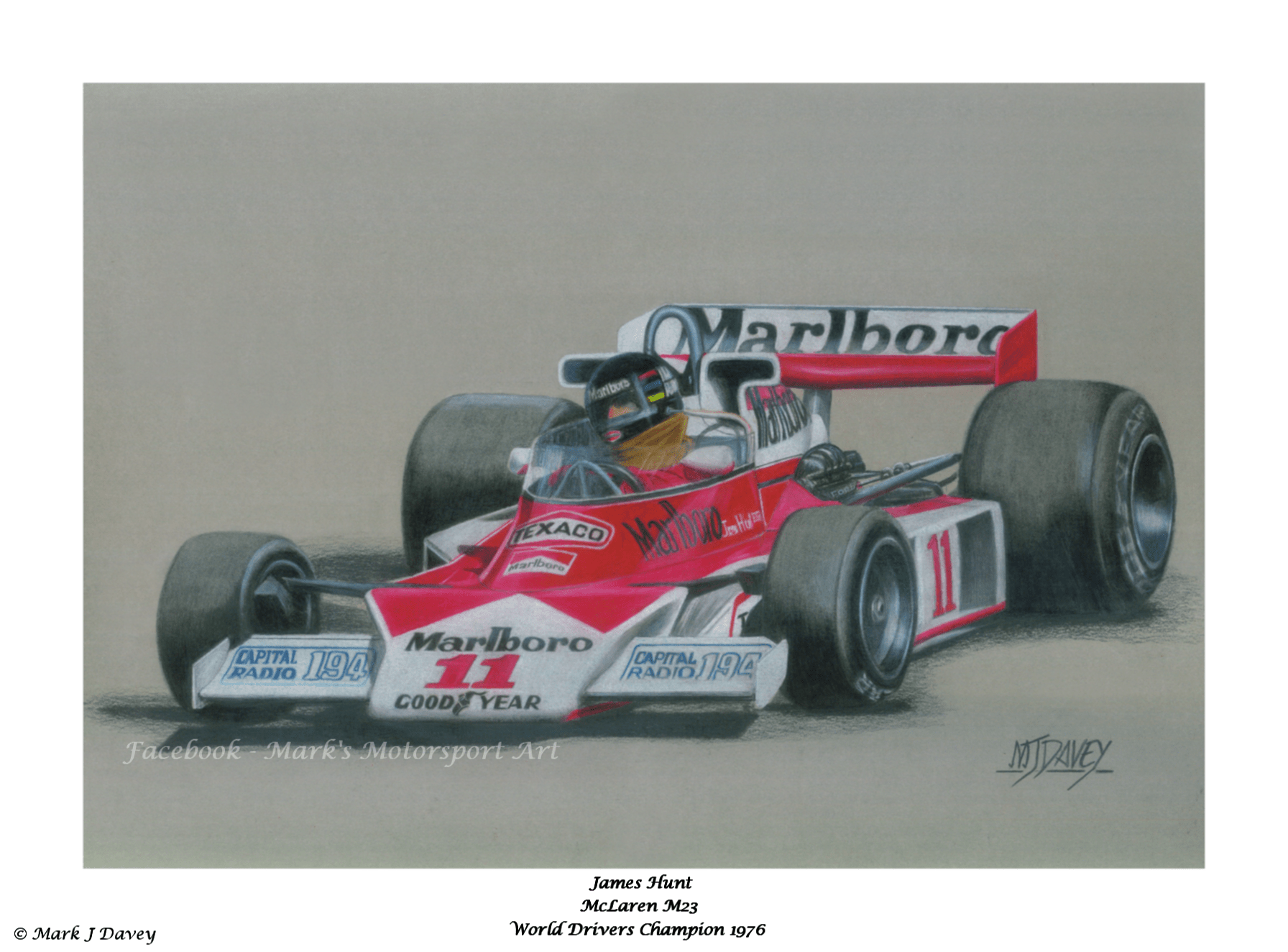 James Hunt in the 1976 McLaren M23 - Limited Edition Giclee Print - Vroom Classics