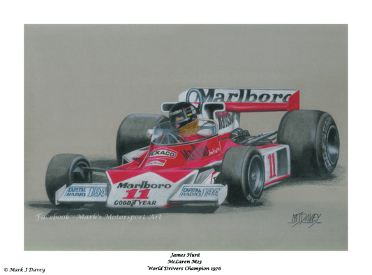 James Hunt in the 1976 McLaren M23 - Limited Edition Giclee Print - Vroom Classics
