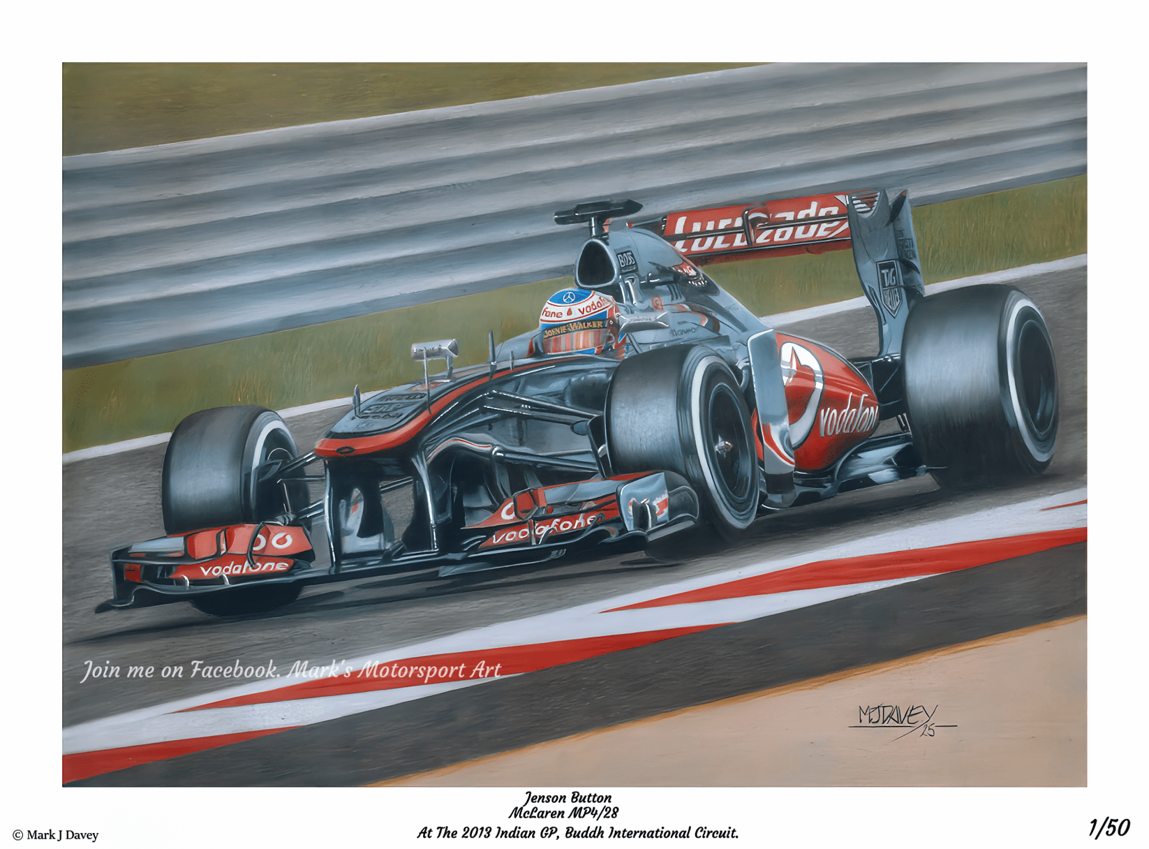 Jenson Button in the McLaren MP4/28 - Limited Edition Giclee Print - Vroom Classics