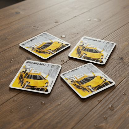 Lamborghini Aventador S Pop Art Coasters - Vroom Classics