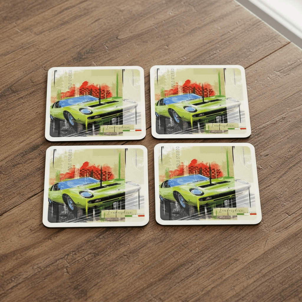 Lamborghini Miura Pop Art Coasters - Vroom Classics
