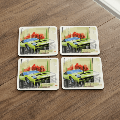Lamborghini Miura Pop Art Coasters - Vroom Classics