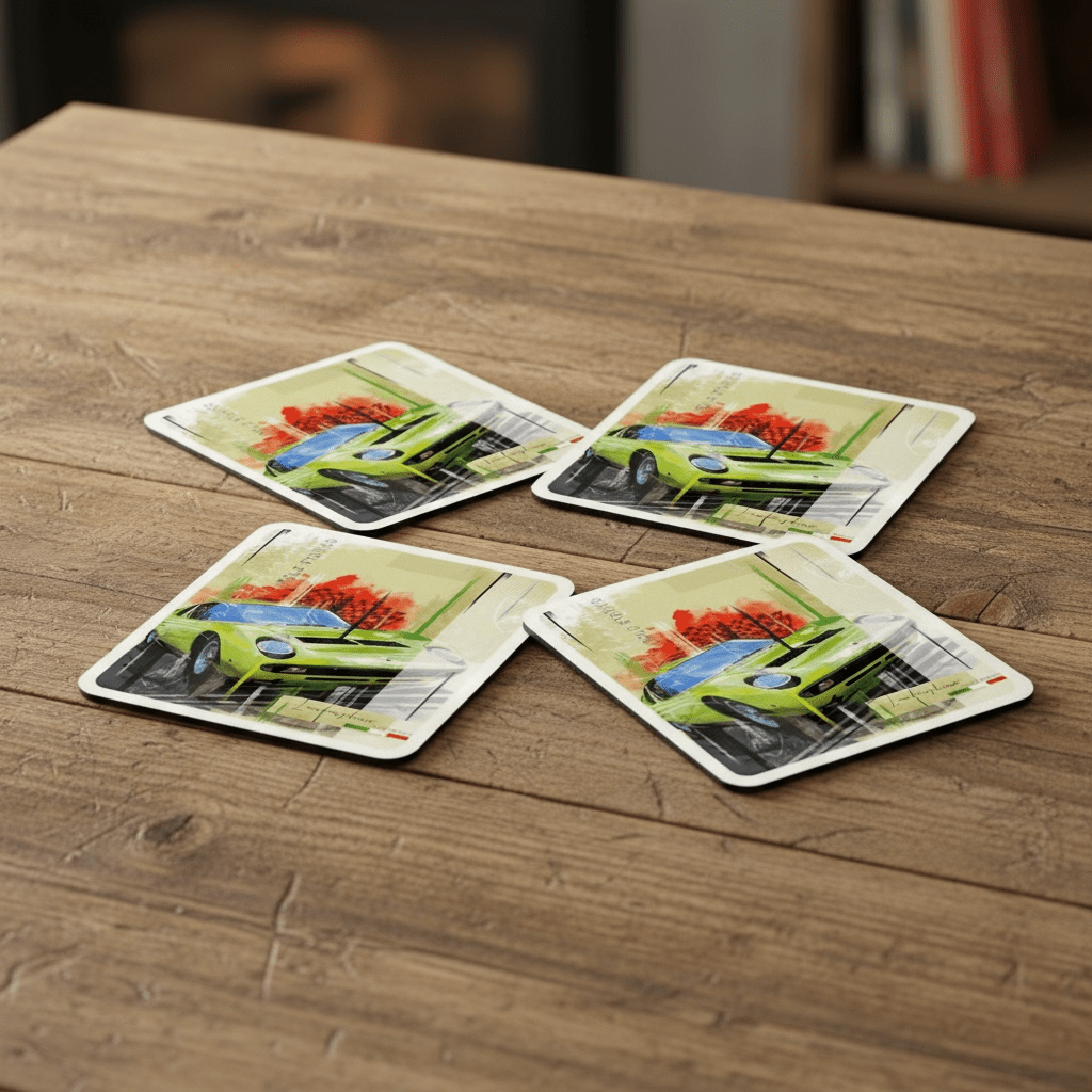 Lamborghini Miura Pop Art Coasters - Vroom Classics
