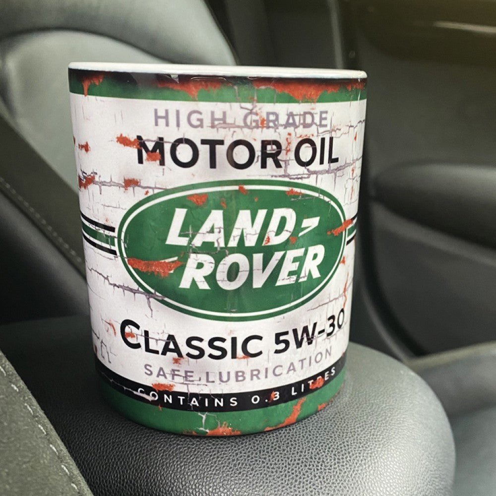 LAND ROVER MOTOR OIL CAN MUG - Vroom Classics