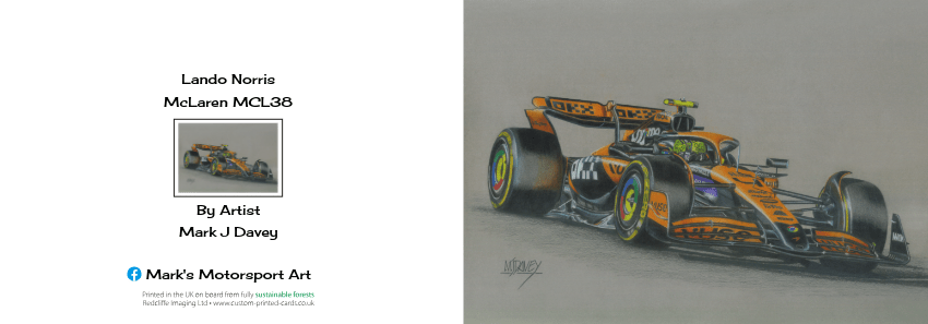 Lando Norris in the McLaren MCL38 Christmas Cards - Vroom Classics