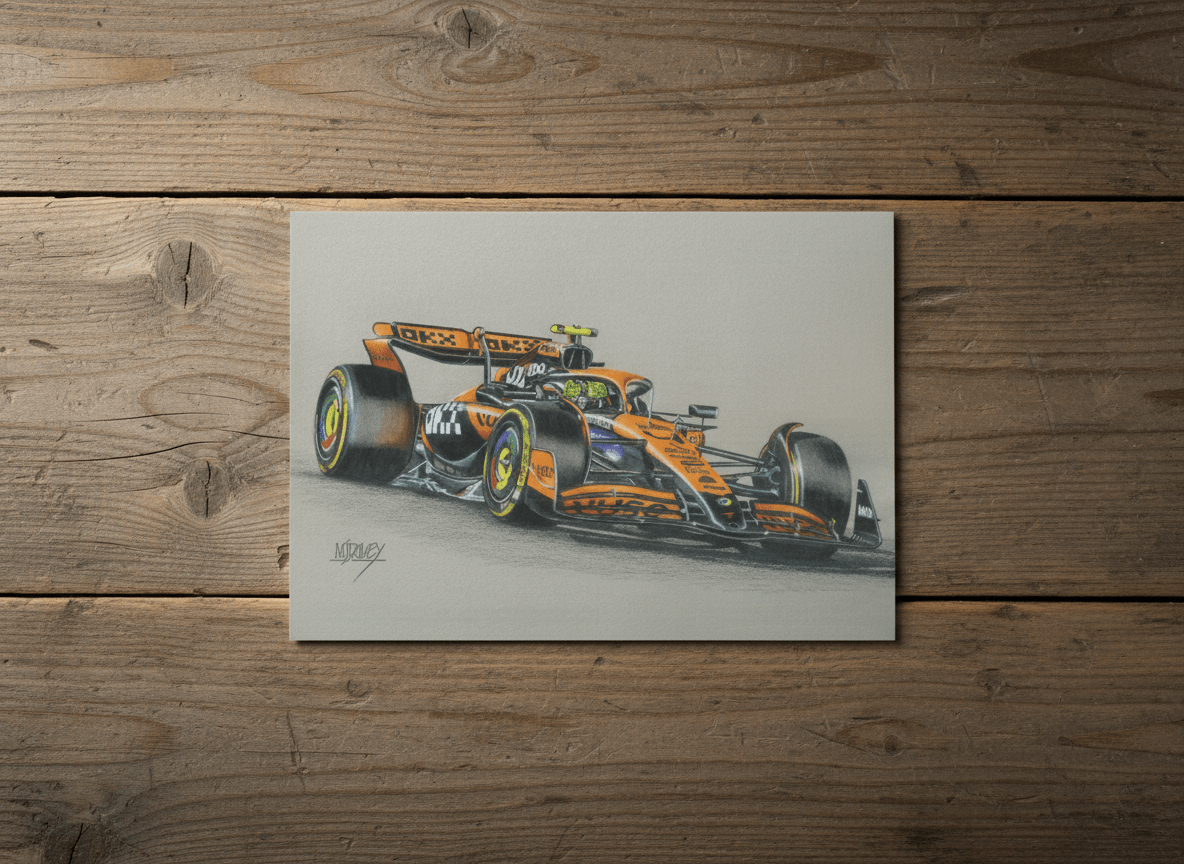 Lando Norris in the McLaren MCL38 Christmas Cards - Vroom Classics