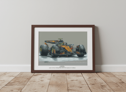 Lando Norris in the McLaren MCL39 Mercedes at the 2025 Australian GP - Limited Edition Giclee Print - Vroom Classics
