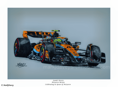 Lando Norris in the McLaren MCL60 - Limited Edition Giclee Print - Vroom Classics