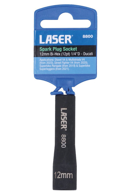 Laser Tools 8800 Spark Plug Socket Bi - Hex for Ducati - Hex 12mm AF - Vroom Classics