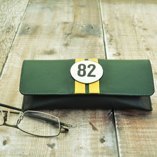 No 82 Green Lotus Racing Stripe Glasses Case