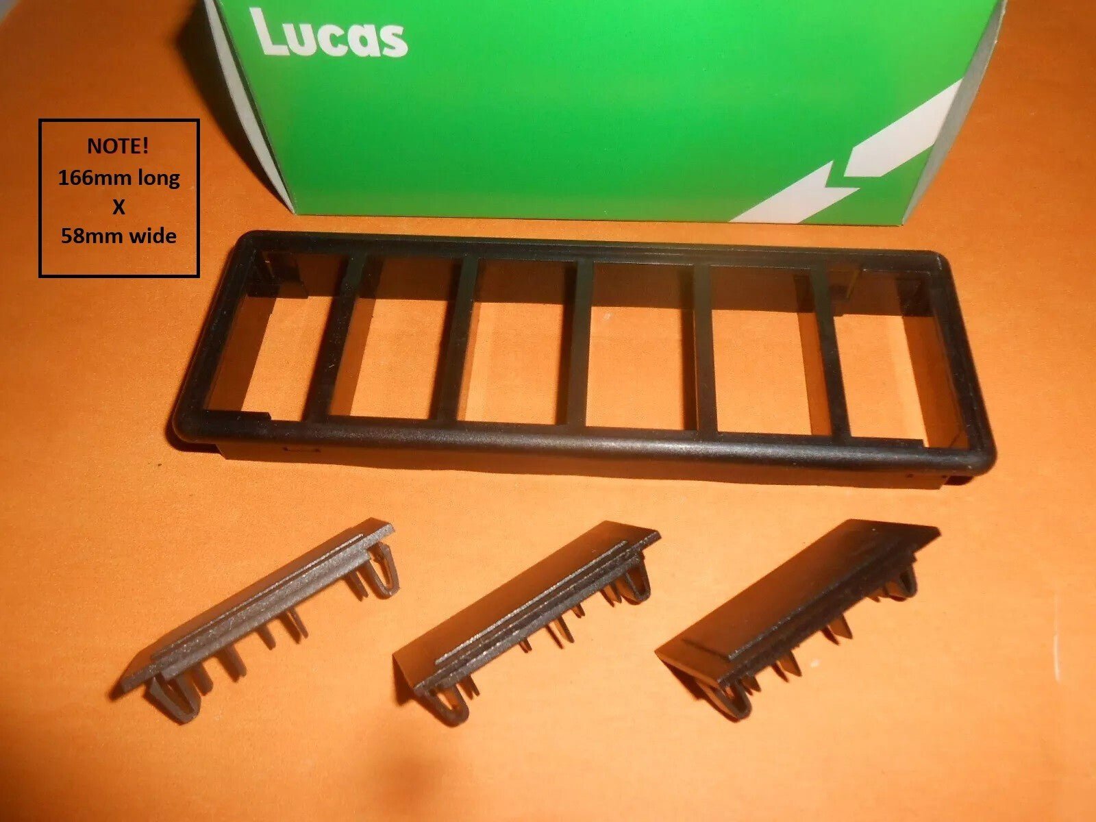 LUCAS ROCKER SWITCH Mounting Frame for 6 switches + 3 blanking inserts 166 x 58 - Vroom Classics