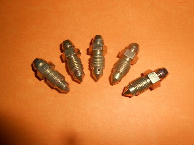 M10 x 1.0 Metric Brake Bleed screws x5 for brake calipers and wheel cylinder - Vroom Classics