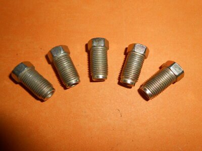 M10 x 1mm Long Shoulder Metric Brake Pipe Fittings Unions 3/16" Pipe x5 - Vroom Classics