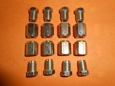 M10 x 1mm Male & Female Metric Brake Pipe Fittings Unions 3/16" Pipe x8 - Vroom Classics