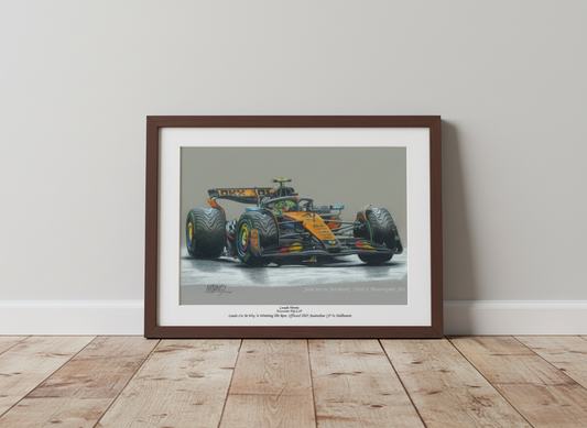 Lando Norris in the McLaren MCL39 Mercedes at the 2025 Australian GP - Limited Edition Giclee Print