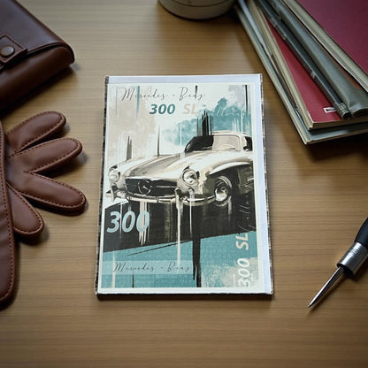 Mercedes 300SL Gullwing Pop Art Greeting Cards - Vroom Classics