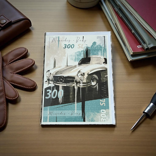 Mercedes 300SL Gullwing Pop Art Greeting Cards - Vroom Classics