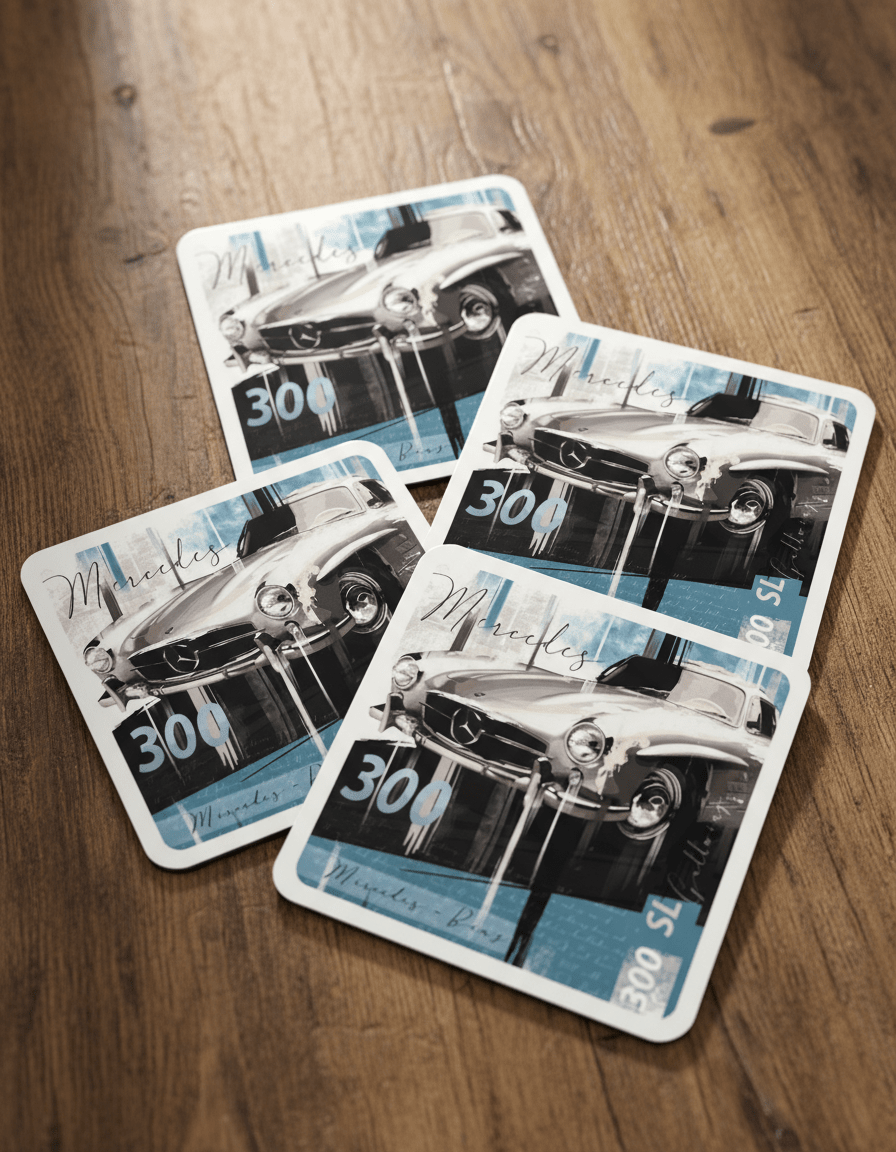 Mercedes - Benz 300SL Gullwing Pop Art Coasters - Vroom Classics