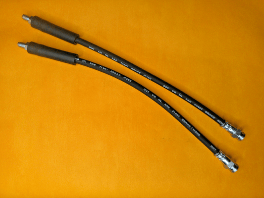 METRIC HYDRAULIC BRAKE HOSES PAIR(1x Male end, 1x Female end) 410mm total length - Vroom Classics