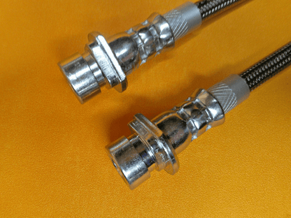 MG ZR 105 120 160 & TD(2001 - 2005)STAINLESS STEEL REAR BRAKE HOSES PAIR - GBH90285 - Vroom Classics