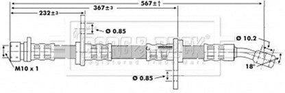 MG ZS 120 180 & TD (2001 - 2005) REAR BRAKE HOSES PAIR - GBH90287 - Vroom Classics