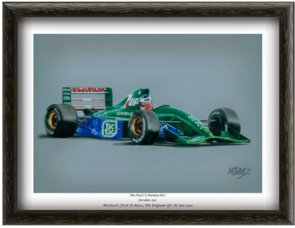 Michael Schumacher in the 1991 Jordan 191 - Limited Edition Giclee Print - Vroom Classics