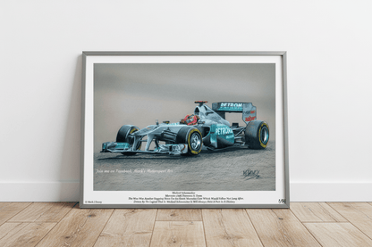 Michael Schumacher in the Mercedes - Benz W02, 2011 British GP - Limited Edition Giclee Print - Vroom Classics