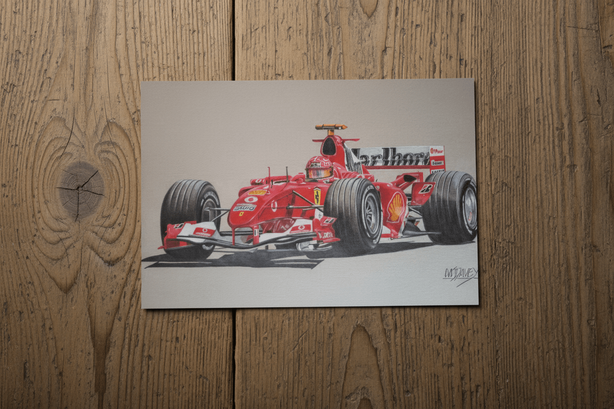 Michael Schumacher in the mighty Ferrari F2004 Christmas Cards - Vroom Classics