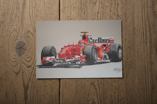 Michael Schumacher in the mighty Ferrari F2004 Christmas Cards - Vroom Classics