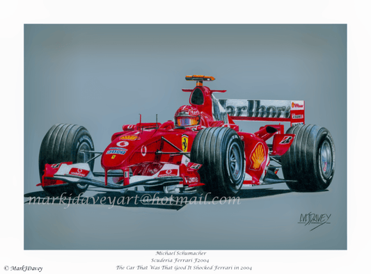 Michael Schumacher in the mighty Ferrari F2004 - Limited Edition Giclee Print - Vroom Classics