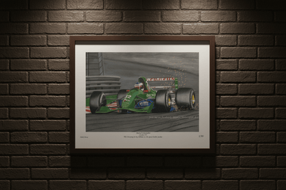 Michael Schumacher powering the Jordan - Hart through Eau Rouge - Limited Edition Giclee Print - Vroom Classics
