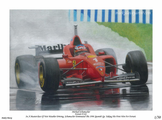 Michael Schumacher’s First Ferrari Win - Limited Edition Giclee Print - Vroom Classics