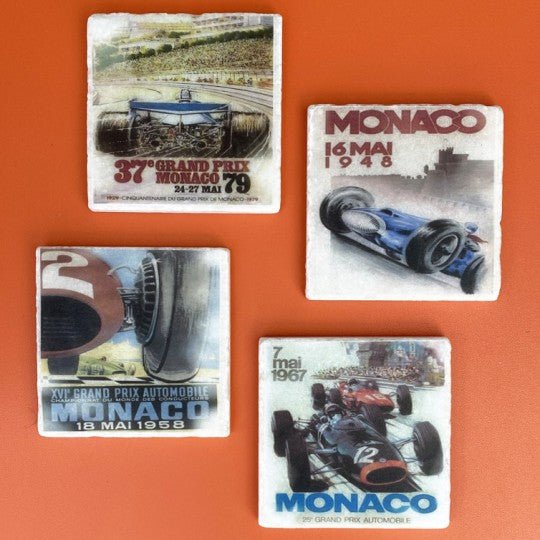 Monaco F1 Posters Coaster Set - Vroom Classics